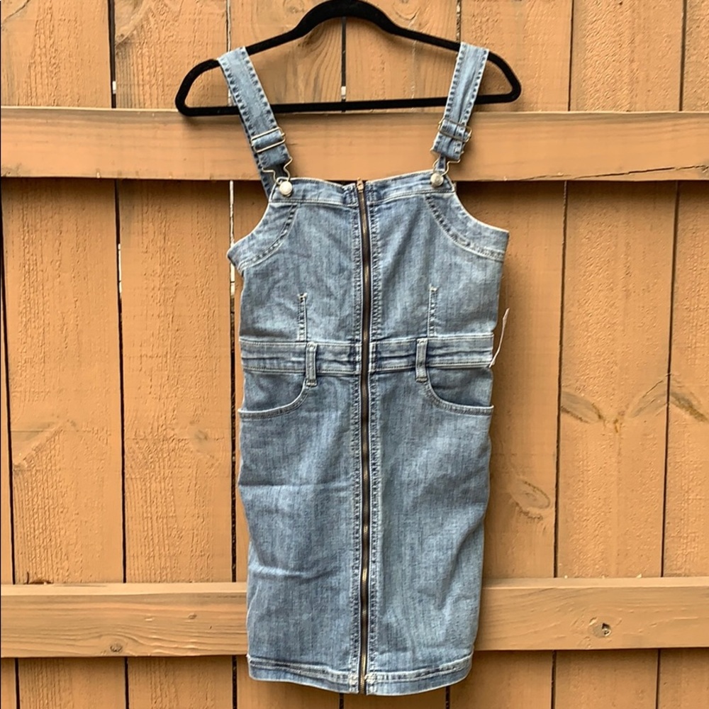 Denim overall dress